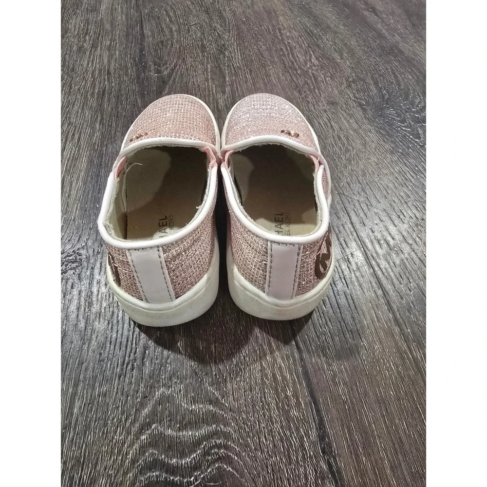 Michael Kor Toddler Girls Keaton Rose Gold Glitter Slip On Sneaker Size6 Toddler